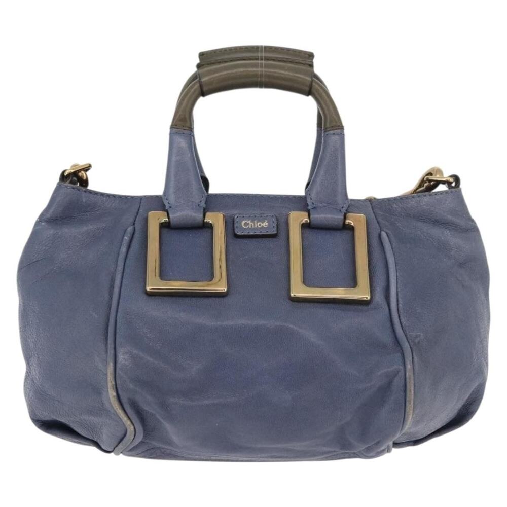Chloe Leather Etel Handbag Navy
